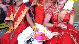 Telugu Holi Xxx - Holi Special father in law fuck with two daughter in law with Holi Hindi  voice