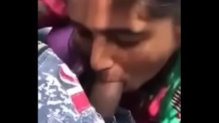 Indian village bhabhi sucking husbnads cock before having outdoor fuck Video